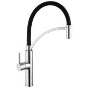 Смеситель для кухни Kroner KRP Ersel-C03900BLK с гибким изливом хром/черный CV033801