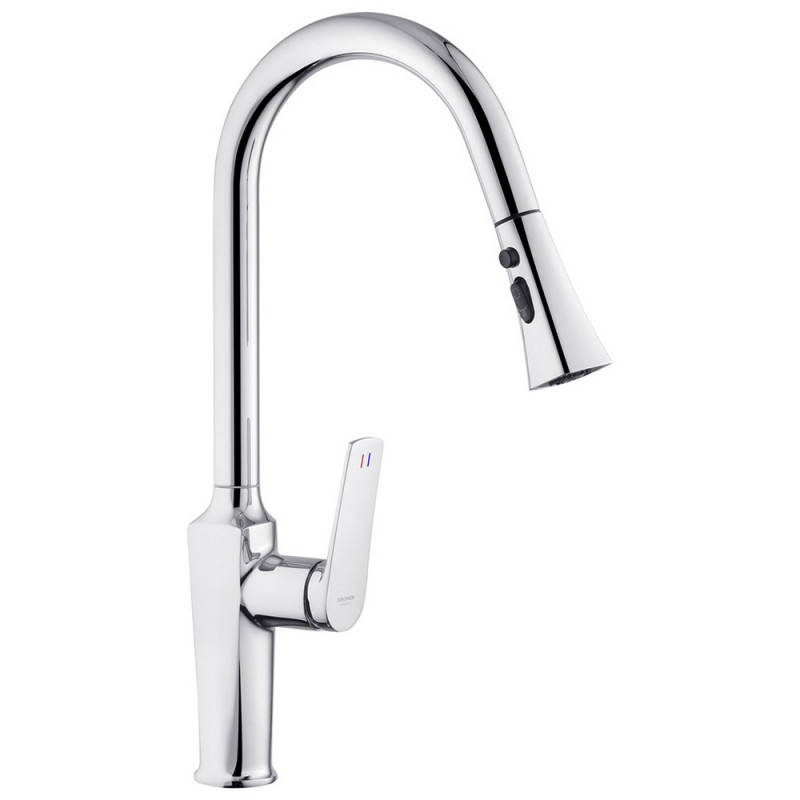 Смеситель для кухни Kroner KRP Makon-C030-T с выдвижным изливом хром CV033866