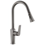 Смеситель для кухни Kroner KRP Makon-GRP030-T с выдвижным изливом графит CV033865