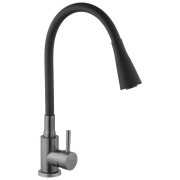 Змішувач для кухні Kroner KRP Edelstahl Klassisch-PVD031BLK із гнучким виливом графіт/чорний CV035373