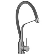 Смеситель для кухни Kroner KRP Edelstahl EdelstahlKlassisch-ESG03593GRA с гибким изливом нержавеющая сталь/серый CV035454