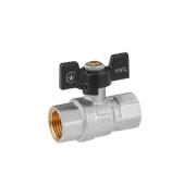 Кран шаровый Kroner KN-06/7 ½'' ВВ PN40 бабочка латунь никелированная CV033206