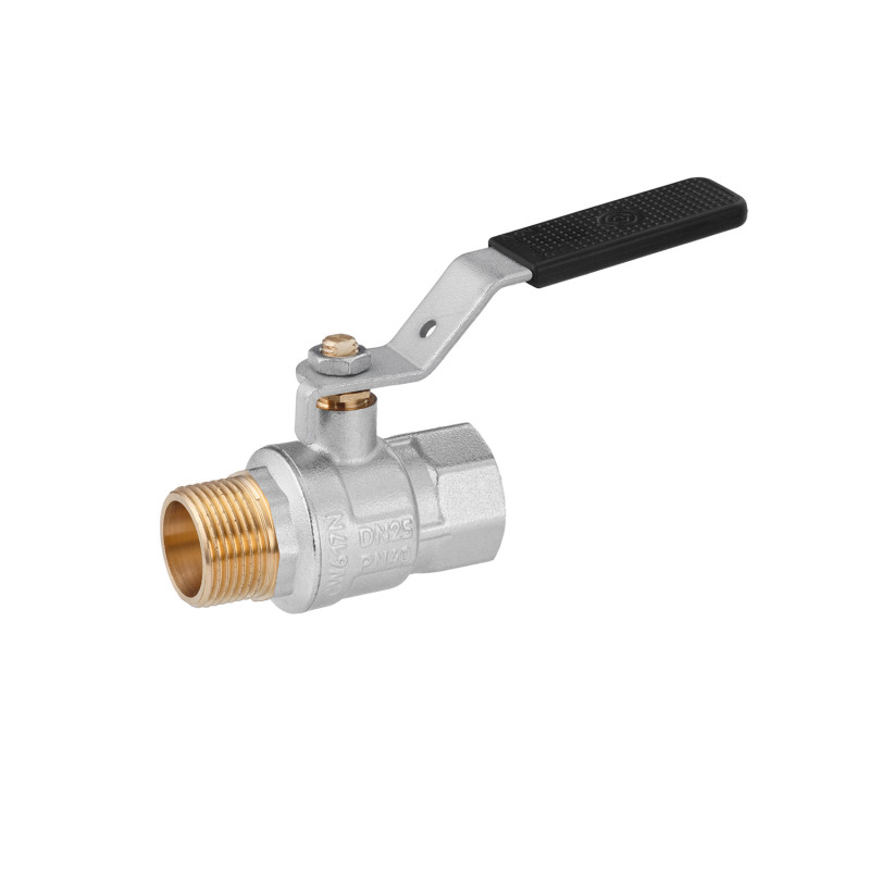 Кран шаровый Kroner KN-06/9 1'' ВН PN40 с ручкой латунь никелированная CV033219