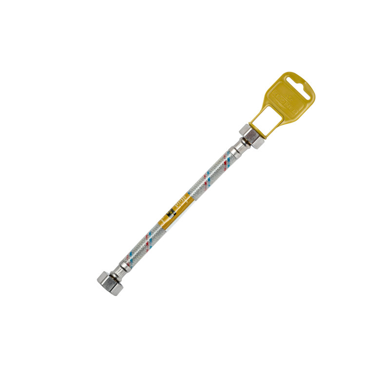 Гнучка підводка для підключення води Kroner KRM-40ВВ ½х½ ВВ 40 см нейлонова оплетка CV023651