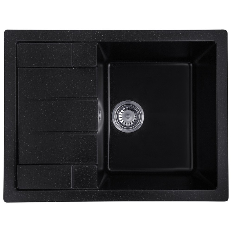 Мойка для кухни Kroner KompositSCH-6550 65х49,5 см искусственный камень черный CV027409