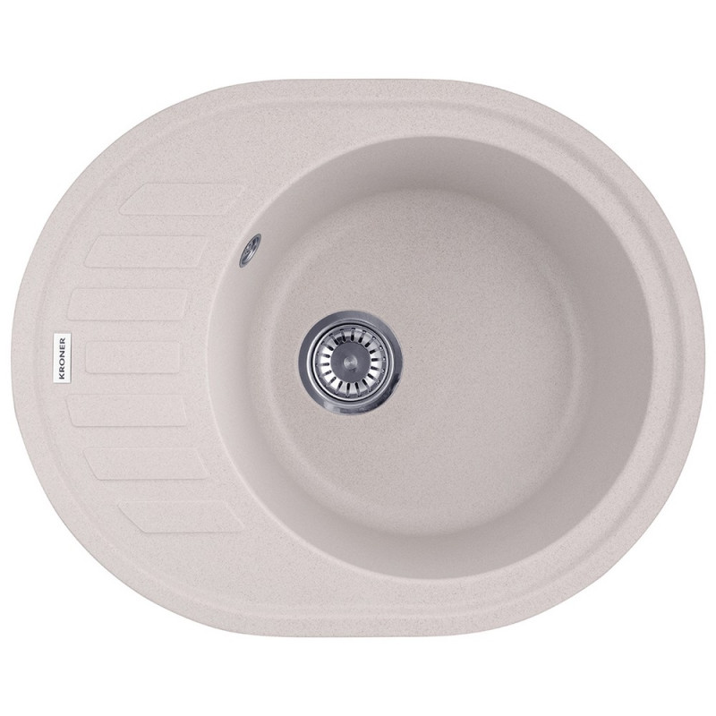 Мойка для кухни Kroner KompositCOL-6250 61х49,5 см искусственный камень песочный CV027414