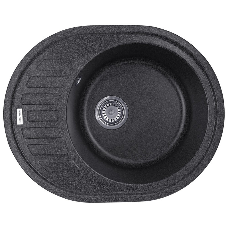 Мойка для кухни Kroner KompositGRB-6250 61х49,5 см искусственный камень графитовый CV027416