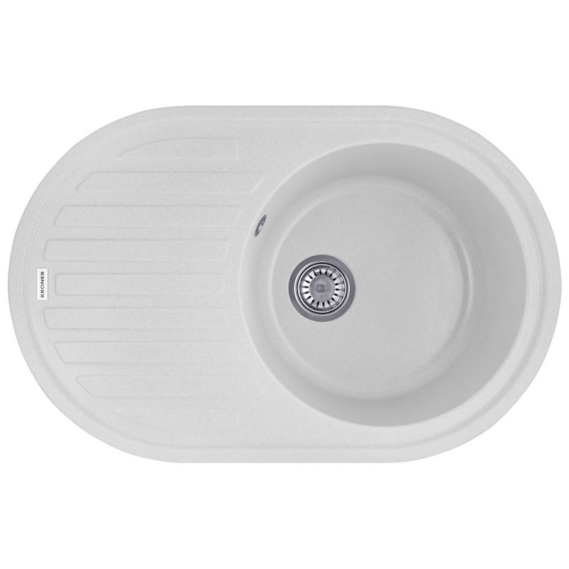 Мийка для кухні Kroner KompositGRA-7750 78х50 см штучний камінь сірий CV027419