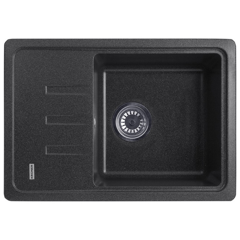 Мийка для кухні Kroner KompositGRB-6243 62х43 см штучний камінь графітовий CV031063