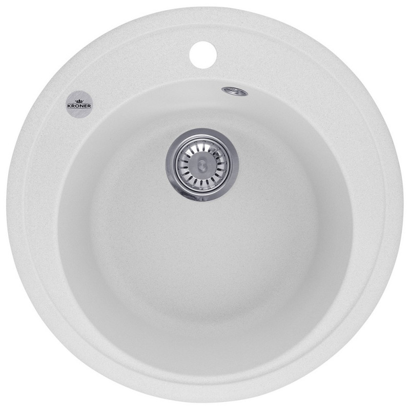 Мийка для кухні Kroner KompositGRA-510 ⌀51 см штучний камінь сірий CV027407