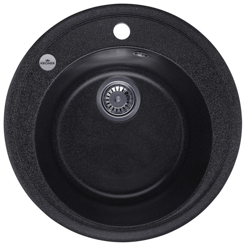 Мийка для кухні Kroner KompositGRB-510 ⌀51 см штучний камінь графітовий CV027408