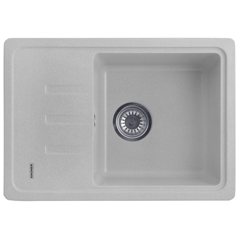 Мийка для кухні Kroner KompositGRA-6243 62х43 см штучний камінь сірий CV031061