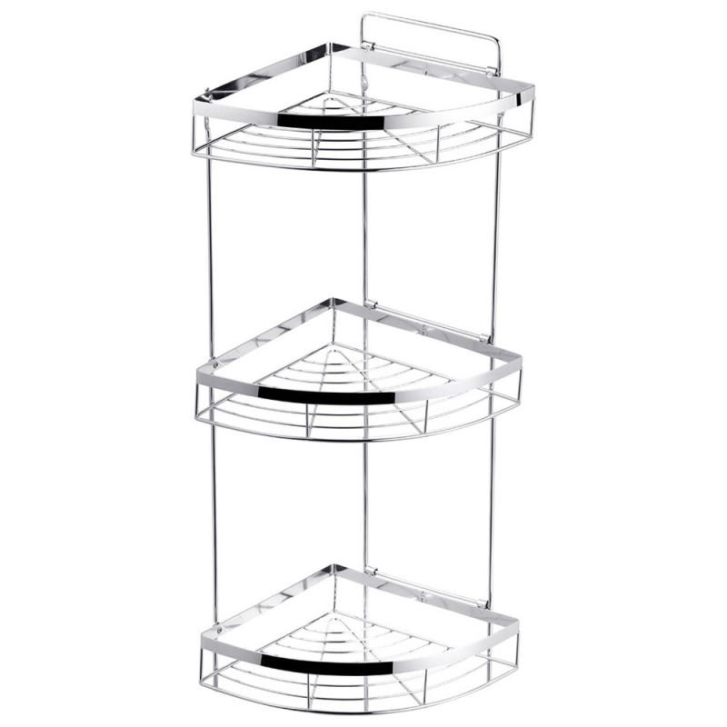 Полиця для ванної кімнати Kroner KRM Rizze-ACC329-3 кутова метал хром CV022914