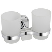 Стакан для зубных щеток Kroner KRM Elbe-ACG2908 двойной с держателем хром CV022868