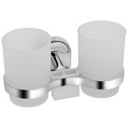 Стакан для зубных щеток Kroner KRM Elbe-ACG2908 двойной с держателем хром CV022868