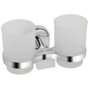 Склянка для зубних щіток Kroner KRM Elbe-ACG2908 подвійний з тримачем хром CV022868