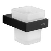 Стакан для зубных щеток Kroner KRP Edelstahl Kubus-SCH3906 с держателем черный CV025664