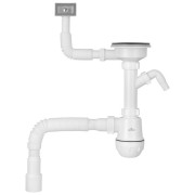 Сифон для кухонной мойки Kroner KRP KS02-1BLK 3½''х40/50 мм с отводом для стиральной машины CV034315