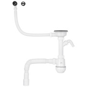 Сифон для кухонной мойки Kroner KRP KS02R-1BLK 3½''х40/50 мм с отводом для стиральной машины CV034317