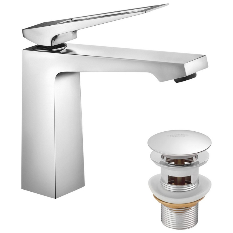 Смеситель для раковины Kroner KRP Ersel-C0110BV с донным клапаном хром CV035471