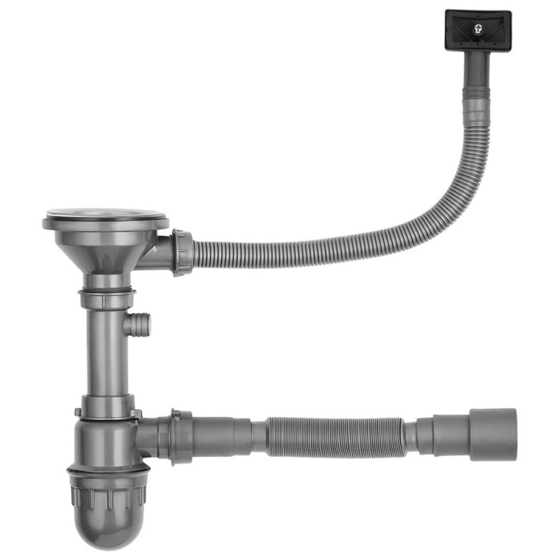 Сифон для кухонної мийки Kroner KRP Siphon-011 3½''х40/50 мм сірий CV023014