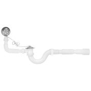 Сифон с переливом для ванны Kroner KRP BS02 1½х40/50 прямоточный пластик/нержавеющая сталь CV032062