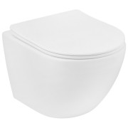 Унітаз підвісний Kroner Harz KH483632WHIT Tornado 36х48 см з кришкою Soft-Close фаянс білий CV032967