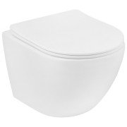 Унитаз подвесной Kroner Harz KH483632WHIT Tornado 36х48 см с крышкой Soft-Close фаянс белый CV032967