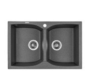 Мойка для кухни Granado Cordoba двойная 77,5х49 см наногранит графит 1209
