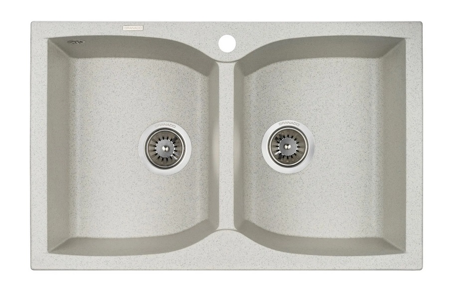 Мойка для кухни Granado Cordoba двойная 77,5х49 см наногранит gris 1208