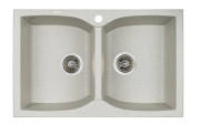 Мийка для кухні Granado Cordoba подвійна 77,5х49 см нанограніт gris 1208
