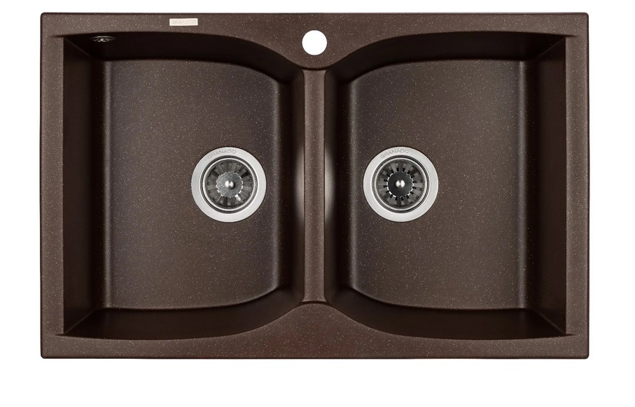 Мойка для кухни Granado Cordoba двойная 77,5х49 см наногранит marron 1206