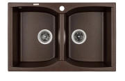 Мийка для кухні Granado Cordoba подвійне 77,5х49 см нано граніт marron 1206
