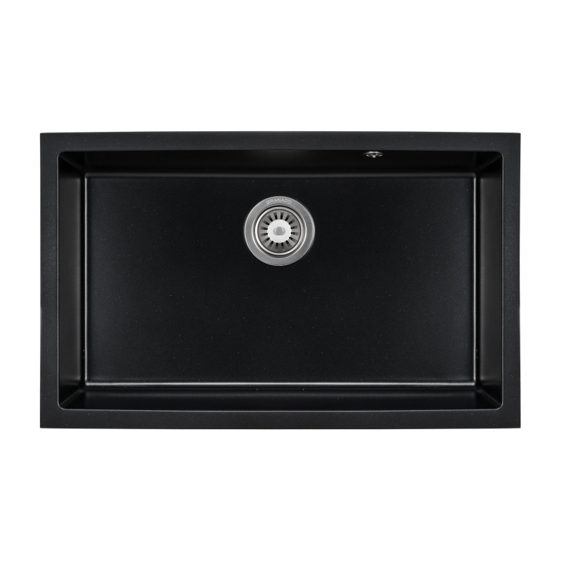 Мийка для кухні Granado Under top XL під стільницю 75,2х46 см нанограніт black shine gr3701