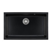 Мийка для кухні Granado Under top XL під стільницю 75,2х46 см нанограніт black shine gr3701
