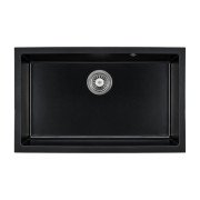 Мийка для кухні Granado Under top XL під стільницю 75,2х46 см нанограніт black shine gr3701