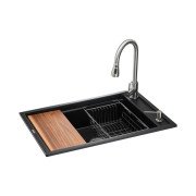 Мийка для кухні Granado Basic Estella 78х50 см із змішувачем та аксесуарами нанограніт black shine ksg0101