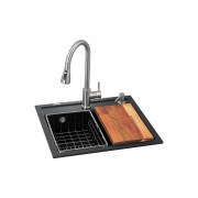 Мойка для кухни Granado Basic Lerida 56х51 см со смесителем и аксессуарами наногранит black shine ksg2101