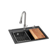 Мойка для кухни Granado Basic Artes 65х49,7 см со смесителем и аксессуарами наногранит black shine ksg1101