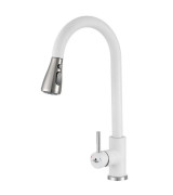 Змішувач для кухні Granado Campo Lux з висувним виливом white gz0505L