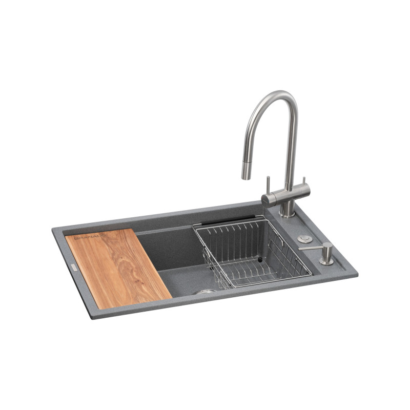 Мойка для кухни Granado Royal Estella 78х50 см со смесителем и аксессуарами наногранит grafito ksg0309