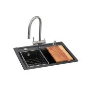 Мойка для кухни Granado Royal Artes 65х49,7 см со смесителем и аксессуарами наногранит black shine ksg1301