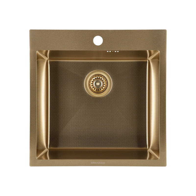 Мийка для кухні Granado Galera 49,8х49,8 см нержавіюча сталь S201 gold honeycomb GS02201GoldH