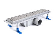 Желоб водосточный Styron с решеткой Drops 400 мм нержавеющая сталь STY-D-40