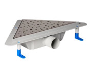 Сливной трап для душа Styron с решеткой Drops нержавеющая сталь STY-DF