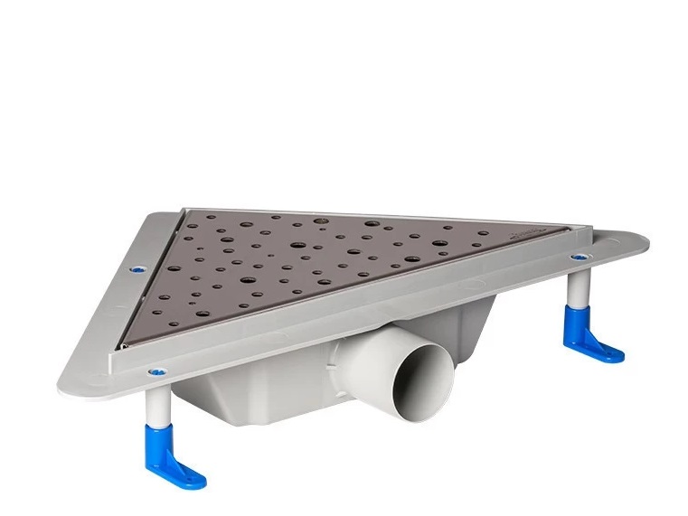 Зливний трап для душу Styron із решіткою Drops нержавіюча сталь матова STY-DM