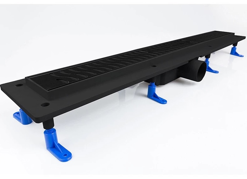 Жолоб водостічний Styron із решіткою Harmony 700 мм нержавіюча сталь чорний STY-H-70-FF