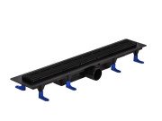 Жолоб водостічний Styron із решіткою Line 600 мм нержавіюча сталь чорний STY-Li-60-FF