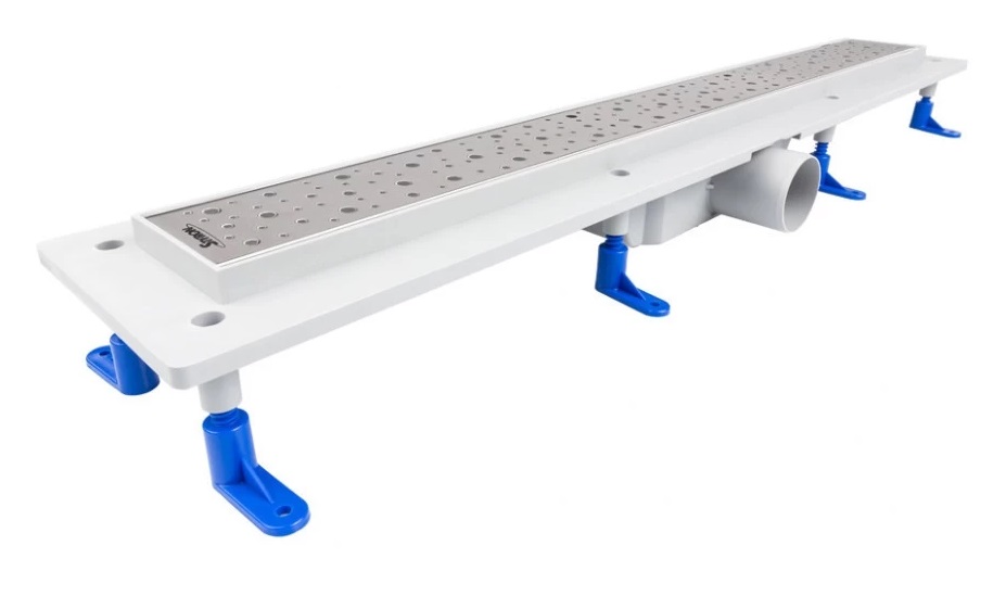 Желоб водосточный Styron с решеткой Drops 800 мм нержавеющая сталь STY-D-80