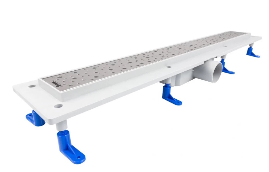 Желоб водосточный Styron с решеткой Drops 900 мм нержавеющая сталь STY-D-90